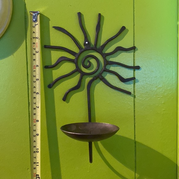 Vintage Celestial Sun Spiral Candelabra Wall Sconce Candle Holder - Picture 3 of 3